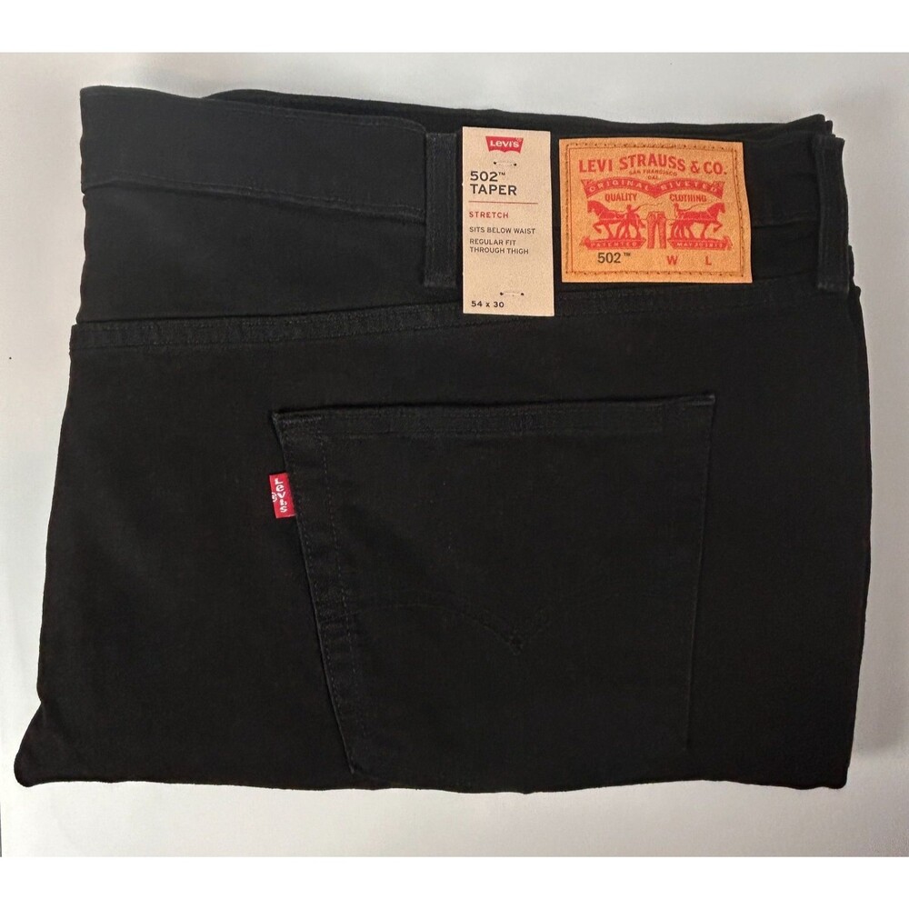 Levi's 502 Taper  Black Jeans Big & Tall 54 X 30 NWT